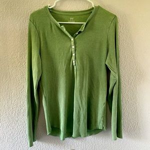 Green long sleeved shirt